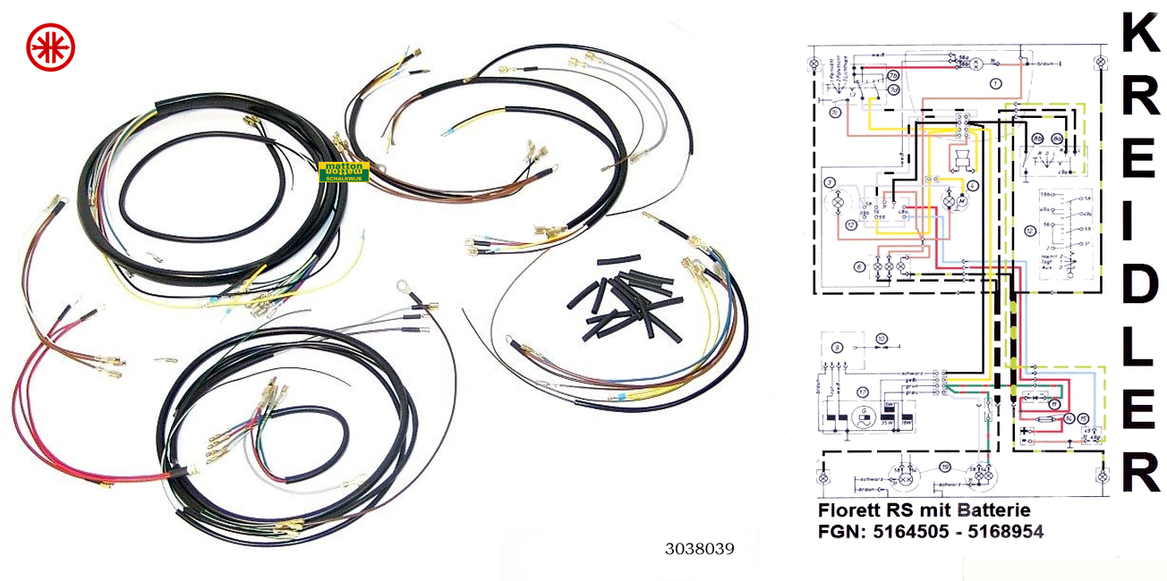 3038039 Kabelboom Kreidler RS met accu en RAW
