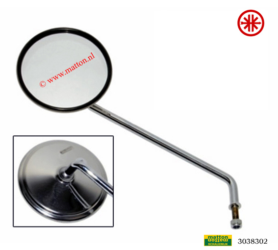 3038302 Spiegel chroom rond links Bumm 911/62kvl Kreidler