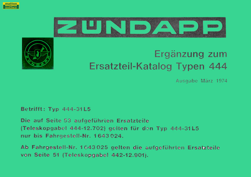 6860220 Onderdelenboek Zundapp 444