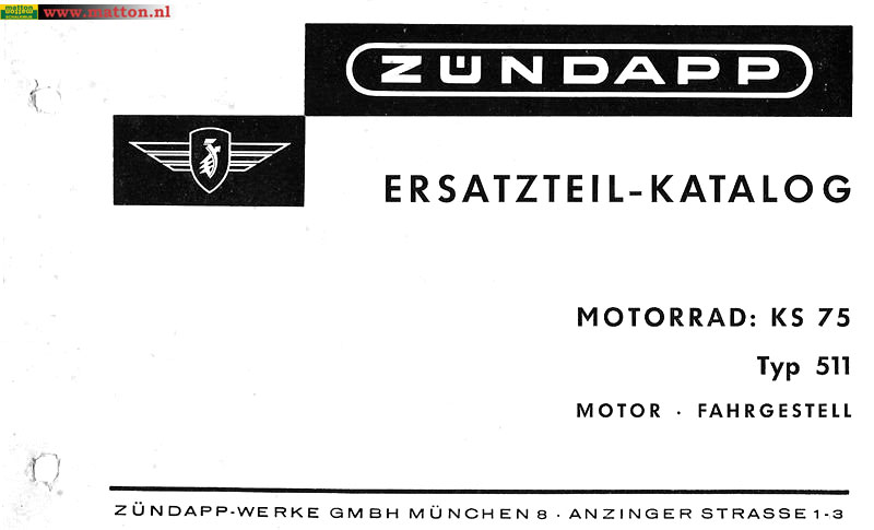 6860240 Onderdelenboek Zundapp 511