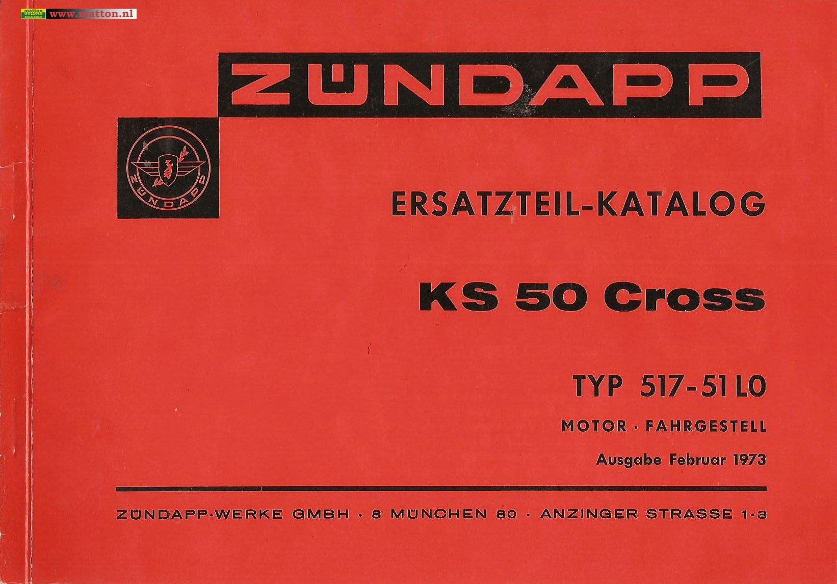 6860261 Onderdelenboek Zundapp 517