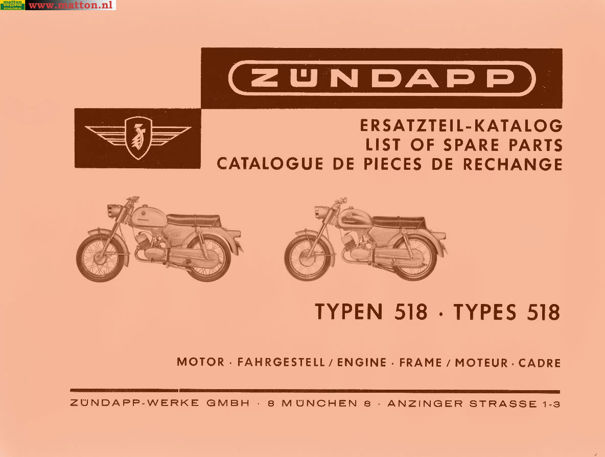 6860290 Onderdelenboek Zundapp 518