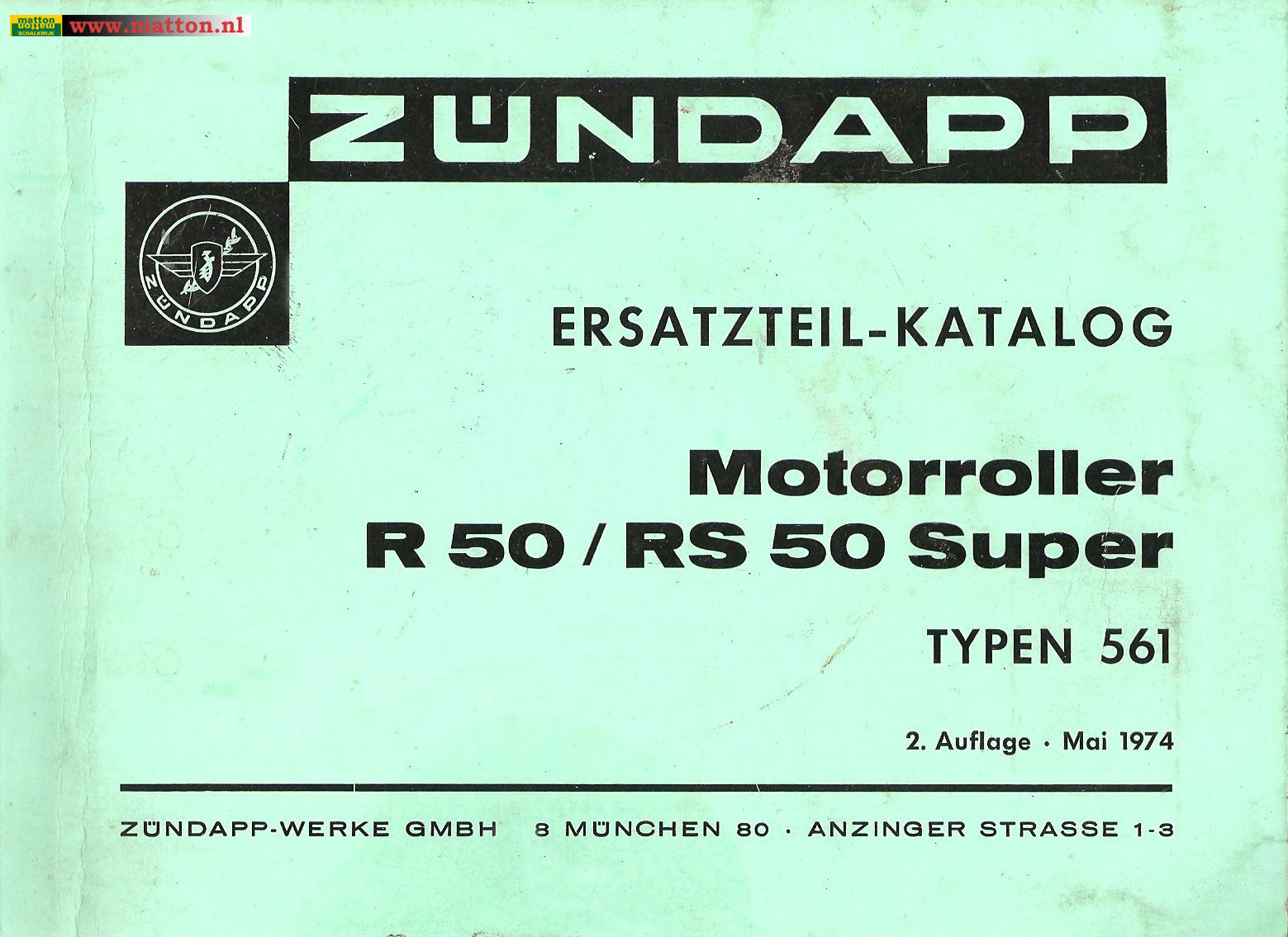 6860335 Onderdelenboek Zundapp 561