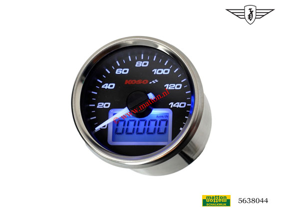 5638044 km tellerklok 12v digitaal GP-Style 55mm koso