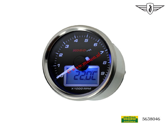 5638046 Toerenteller 12v digitaal GP-Style 55mm koso