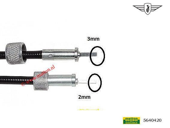 5640420 KM tellerkabel VDO/Miranda zwart 750mm