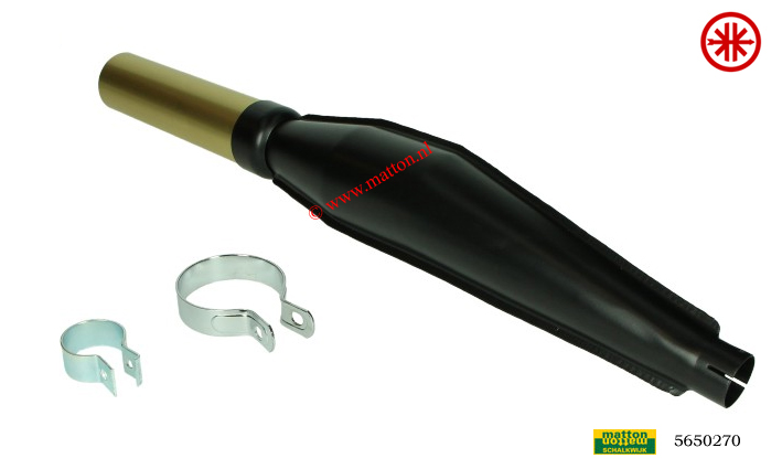 5650270 Uitlaat cross 28mm zwart/goud Kreidler