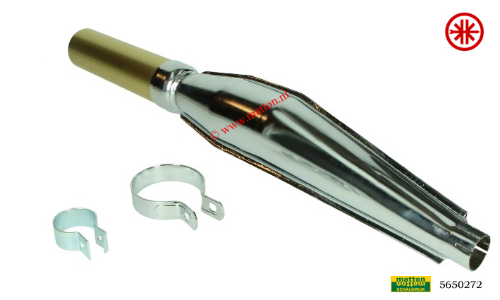 5650272 Uitlaat cross 28mm chroom/goud Kreidler