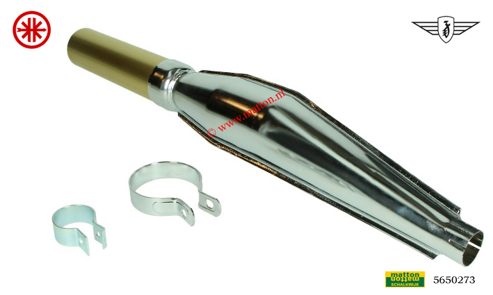 5650273 Uitlaat cross 32mm chroom/goud Zundapp/Kreidler