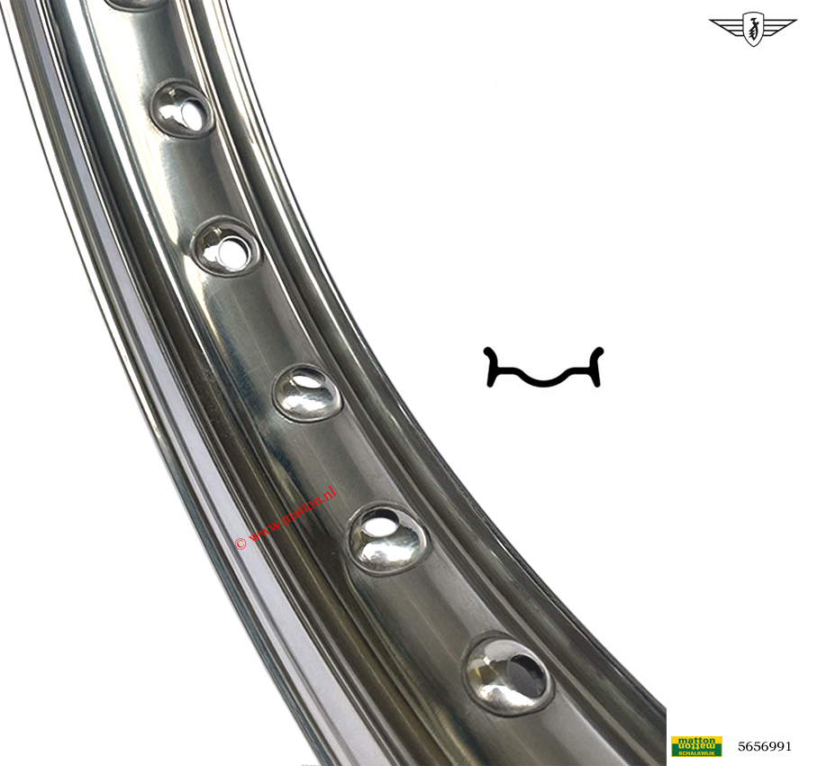 5656991 Velg alu 18 x 1.85 66mm breed hoog schouder