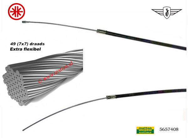5657408 Gaskabel 49 draads zwart universeel 2 mtr