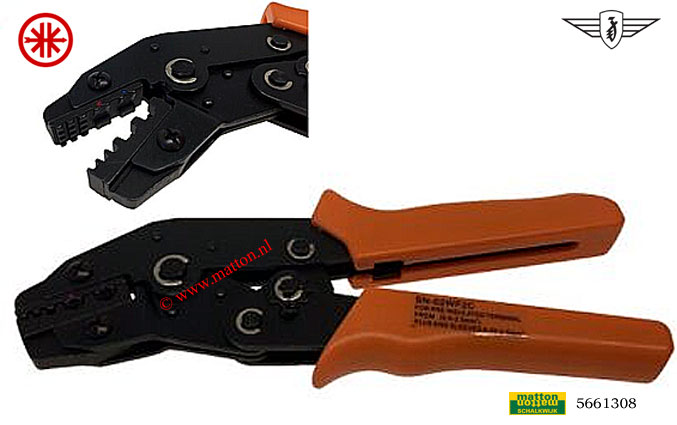 5661308 krimptang 197mm voor geïsoleerde stekkers