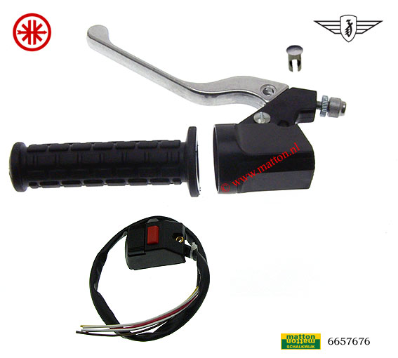 6657676 Blokhandle links Zundapp/Kreidler met lichtschakelaar