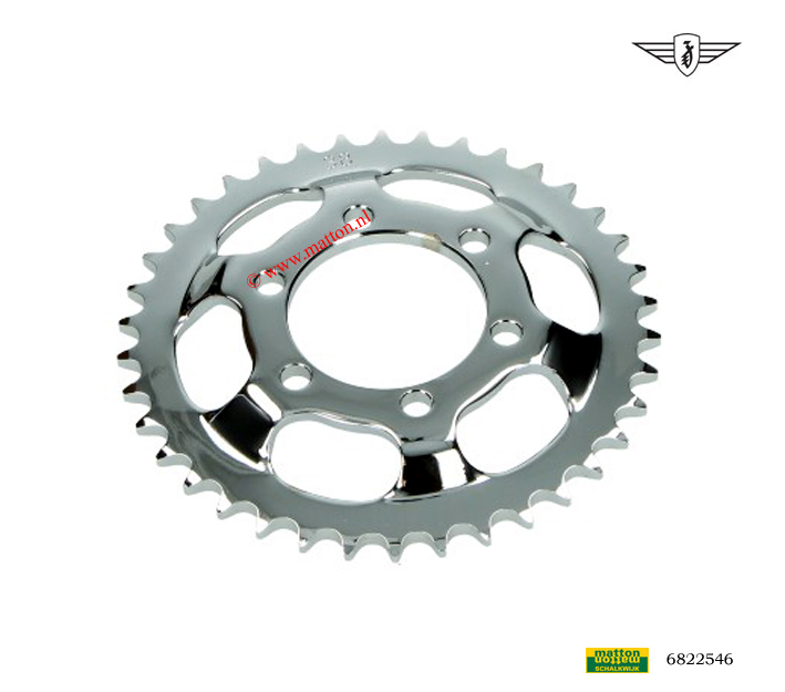 6822546 Achterkettingwiel 38 tands 1/4 420 Zundapp chroom