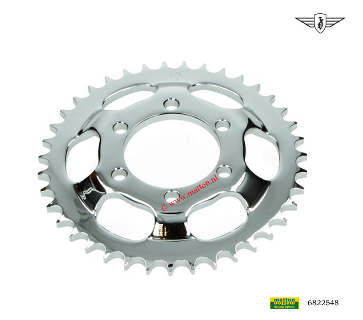 6822548 Achterkettingwiel 39 tands 5/16 428 Zundapp chroom
