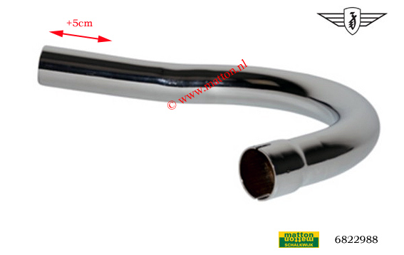 6822988 Uitlaatbocht Zundapp 32/32mm 1 knik 5cm langer