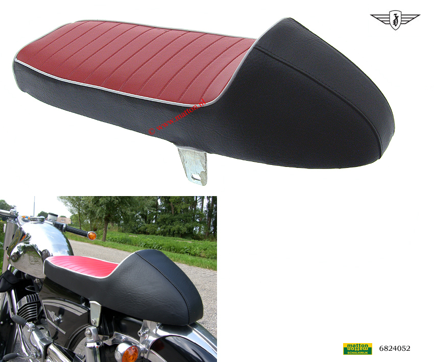 6824052 Buddy seat Zundapp sport kort zwart/rood/witte bies