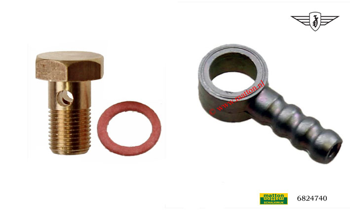 6824740 Zwenk aansluiting met banjo 15mm Zundapp