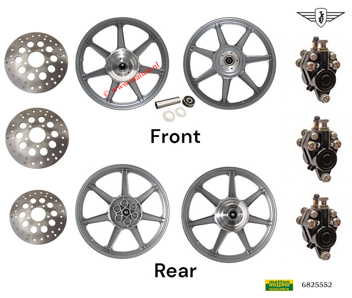 6825552 Sterwielset Zundapp met 3 schijven