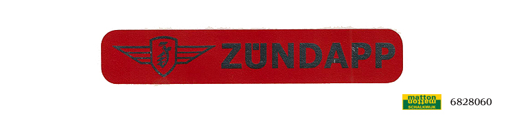 6828060 Sticker rood/zwart Zundapp