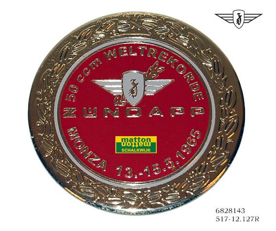 6828143 3706 Tankembleem Zundapp rond MONZA goud/rood