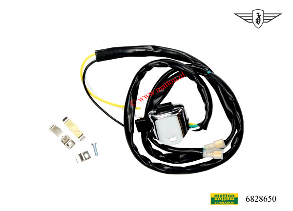 6828650 Lichtschakelaar 3 standen chroom met draad Zundapp