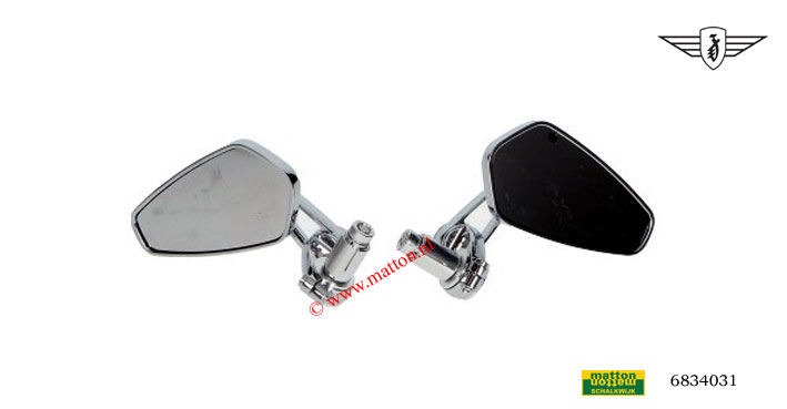 6834031 Spiegelset in stuur L/R chroom Zundapp