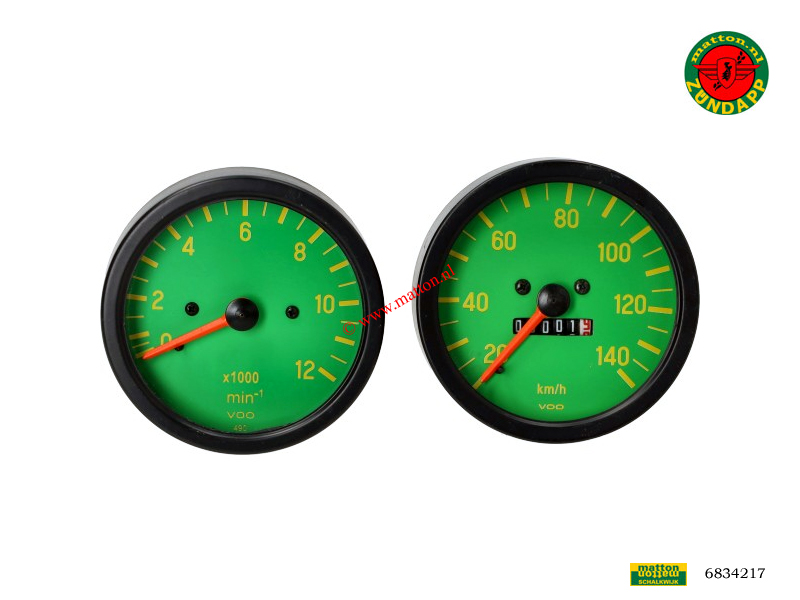 6834217 Cockpitset Zundapp green with yellow digits