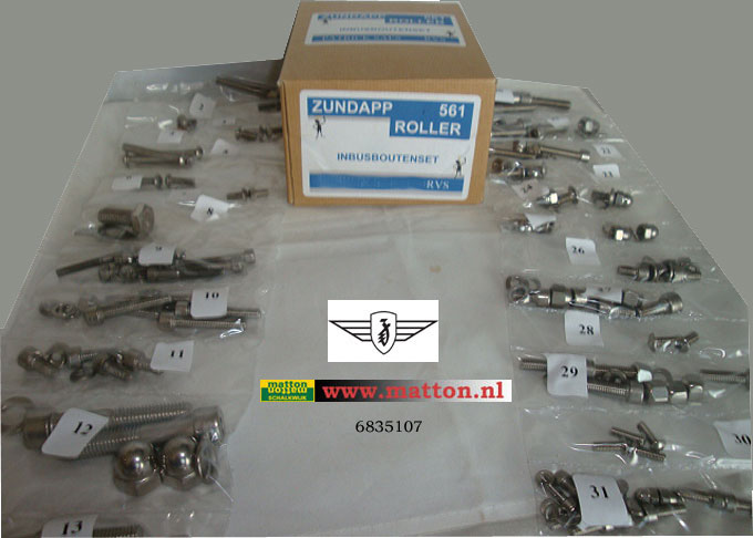 6835107 Innensechskant Schraubensatz Edelstahl Zundapp 561 Rolle