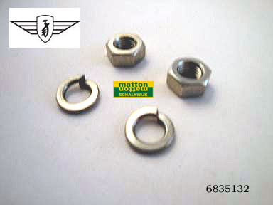 6835132 0402 Brakespindlenut set stainless Zundapp