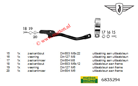 6835294 Zundapp 517 boutenset uitlaatsteun