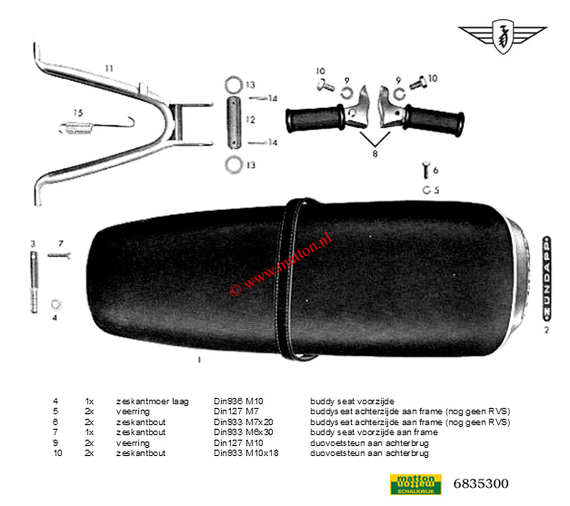 6835300 Zundapp 517 boutenset buddy seat