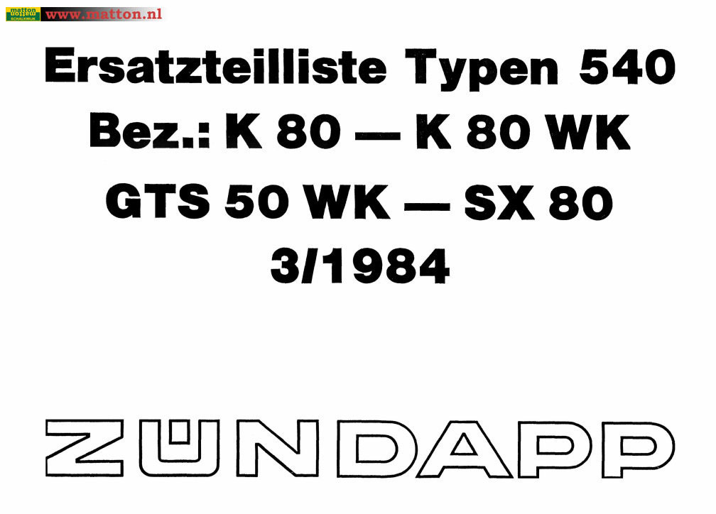 6860330 Onderdelenboek Zundapp 540