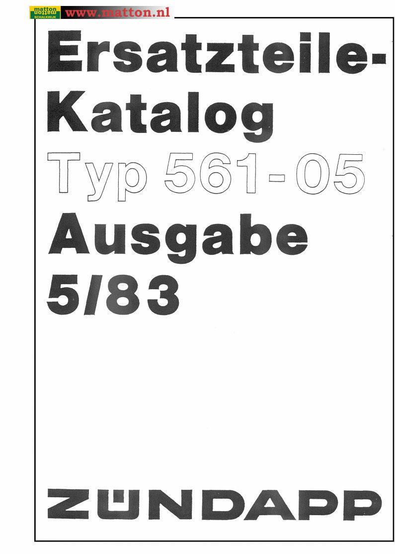 6860336 Onderdelenboek Zundapp 561