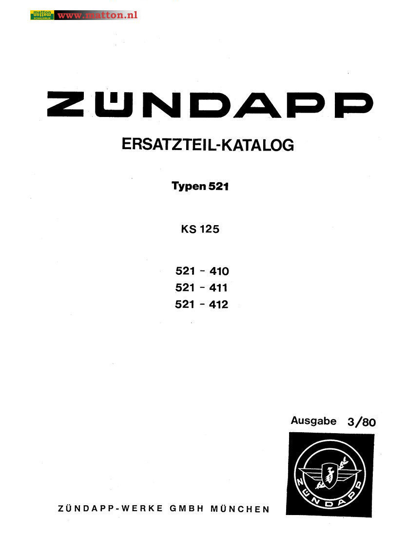 6860297 Onderdelenboek Zundapp 521